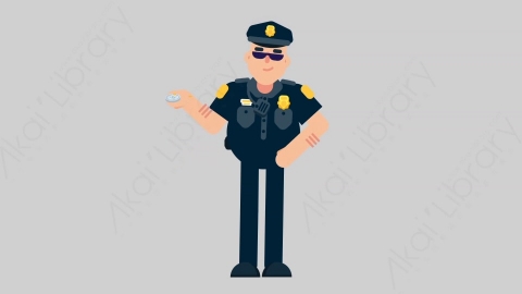 AE模板-POLICE 36 Offer警官警察提供供应扁平人物职业角色