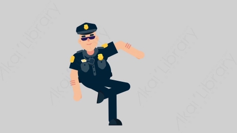 AE模板-POLICE 46 Relax 2警官警察放松扁平人物职业角色
