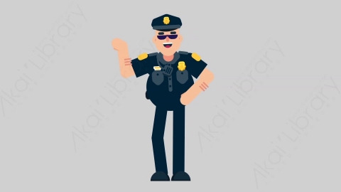 AE模板-POLICE 66 Metro Ride警官警察乘地铁扁平人物职业角色