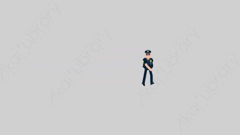 AE模板-POLICE 76 Walk and Stop警官警察行走和停止扁平人物职业角色