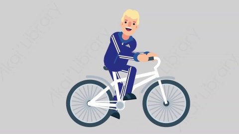 AE模板-SPORTSMAN 04 Bicycle竞技体育运动员骑自行车扁平人物职业角色