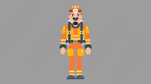 AE模板-FIREFIGHTER 01 Basic火警消防员基本动作扁平人物职业角色