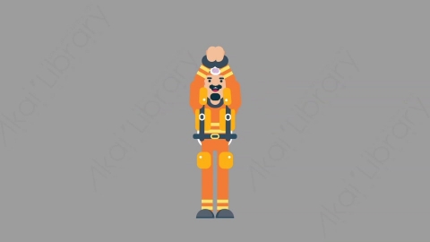 AE模板-FIREFIGHTER 03 Applause 2火警消防员掌声欢呼扁平人物职业角色