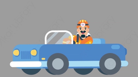 AE模板-FIREFIGHTER 12 Driving火警消防员开车驾驶扁平人物职业角色