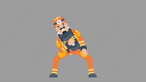 AE模板-FIREFIGHTER 14 Exercise火警消防员锻炼运动扁平人物职业角色