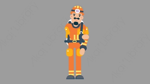 AE模板-FIREFIGHTER 21 Handshake 1火警消防员握手扁平人物职业角色