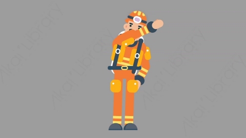 AE模板-FIREFIGHTER 25 HighFive火警消防员击掌扁平人物职业角色