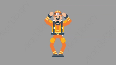 AE模板-FIREFIGHTER 26 Cheering火警消防员欢呼喝彩扁平人物职业角色