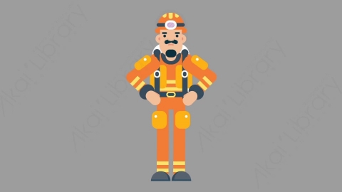 AE模板-FIREFIGHTER 35 No火警消防员否认扁平人物职业角色