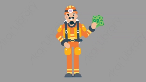 AE模板-FIREFIGHTER 41 Pulling Money火警消防员拿钱扁平人物职业角色