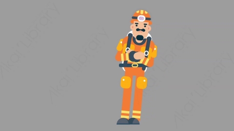 AE模板-FIREFIGHTER 43 Pushed火警消防员被推走扁平人物职业角色