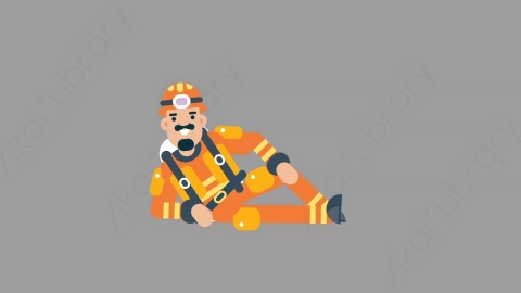 AE模板-FIREFIGHTER 45 Relax火警消防员放松扁平人物职业角色