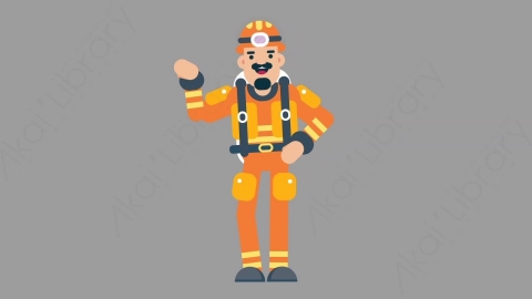 AE模板-FIREFIGHTER 66 Metro Ride火警消防员乘地铁扁平人物职业角色