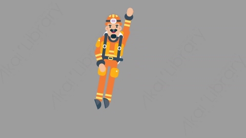 AE模板-FIREFIGHTER 67 Superman火警消防员超人动作扁平人物职业角色