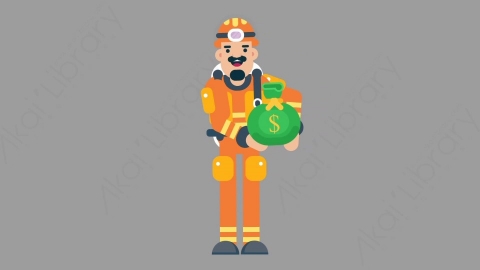 AE模板-FIREFIGHTER 68 Taking Something火警消防员拿东西扁平人物职业角色