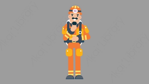 AE模板-FIREFIGHTER 72 Tie火警消防员整理领带扁平人物职业角色