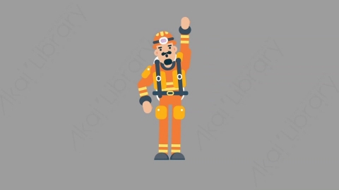 AE模板-FIREFIGHTER 81 Yelling火警消防员大喊大叫扁平人物职业角色