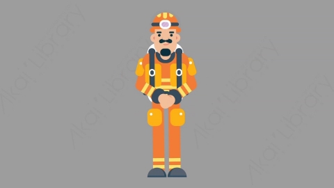 AE模板-FIREFIGHTER 82 Yes火警消防员点头同意扁平人物职业角色