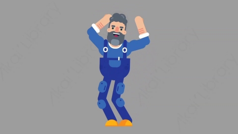 AE模板-MECHANIC 10 Dance 2机械工人修理工跳舞舞蹈扁平人物职业角色