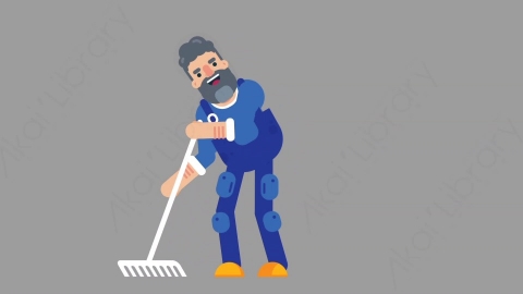 AE模板-MECHANIC 15 Farmer机械工人修理工干农活扁平人物职业角色