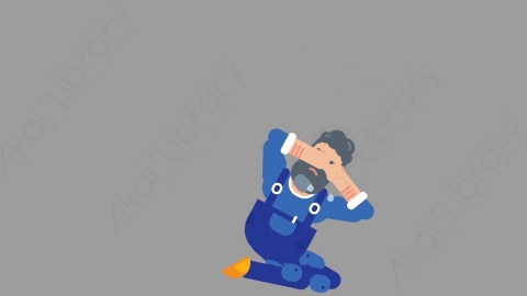 AE模板-MECHANIC 49 Ruined机械工人修理工哭泣难过扁平人物职业角色