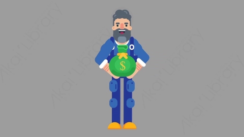 AE模板-MECHANIC 68 Taking Something机械工人修理工拿东西扁平人物职业角色