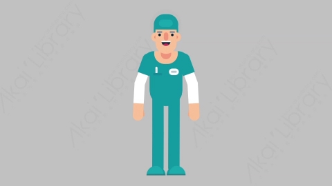 AE模板-NURSE 01 Basic医疗科技医生护士基本动作扁平人物职业角色