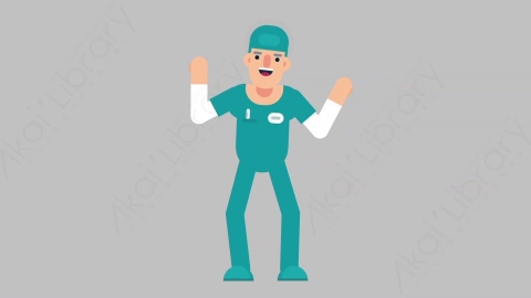 AE模板-NURSE 09 Dance 1医疗科技医生护士跳舞舞蹈扁平人物职业角色