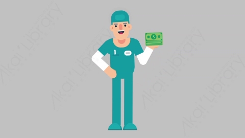 AE模板-NURSE 16 Gain Money医疗科技医生护士赚钱扁平人物职业角色