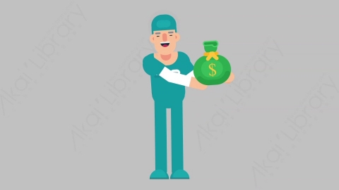 AE模板-NURSE 19 Giving医疗科技医生护士给予赠送扁平人物职业角色