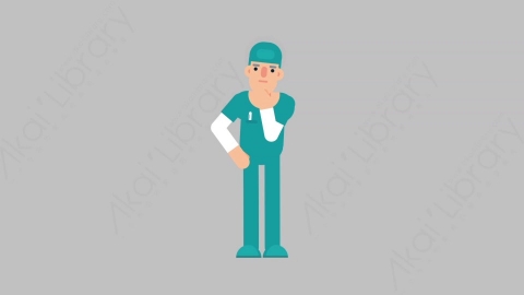 AE模板-NURSE 28 Idea医疗科技医生护士有主意想法扁平人物职业角色