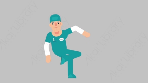 AE模板-NURSE 46 Relax 2医疗科技医生护士放松扁平人物职业角色