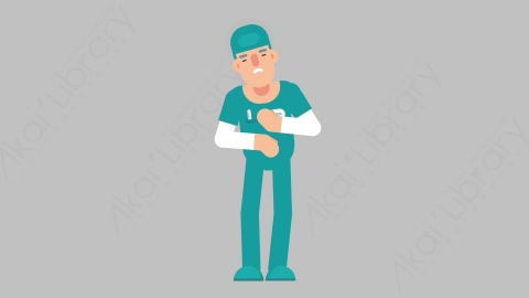 AE模板-NURSE 65 Stomach Pain医疗科技医生护士肚子痛胃痛扁平人物职业角色