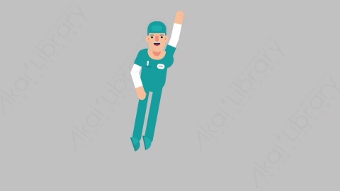 AE模板-NURSE 67 Superman医疗科技医生护士超人动作扁平人物职业角色