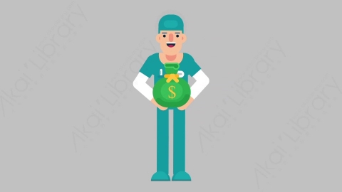 AE模板-NURSE 68 Taking Something医疗科技医生护士拿东西扁平人物职业角色