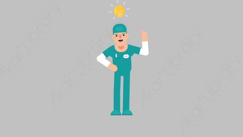 AE模板-NURSE 70 Thinking 1医疗科技医生护士思考考虑扁平人物职业角色