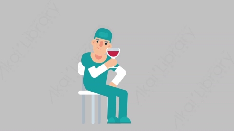 AE模板-NURSE 80 Wine Toast医疗科技医生护士喝红酒扁平人物职业角色
