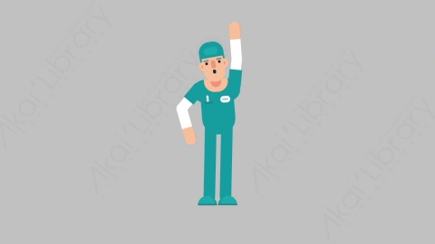 AE模板-NURSE 81 Yelling医疗科技医生护士大喊大叫扁平人物职业角色