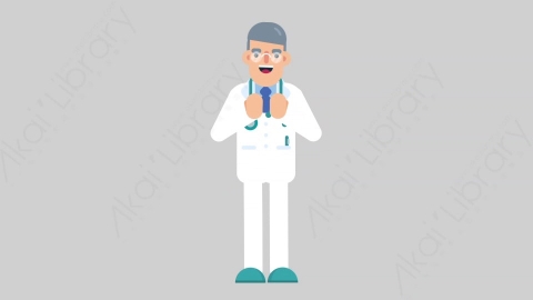 AE模板-DOCTOR 02 Applause医生大夫掌声欢呼扁平医学医疗科技人物职业角色