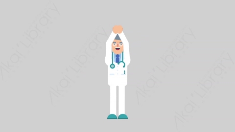 AE模板-DOCTOR 03 Applause 2医生大夫掌声欢呼扁平医学医疗科技人物职业角色