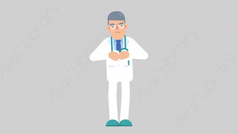 AE模板-DOCTOR 08 Crying医生大夫悲伤哭泣扁平医学医疗科技人物职业角色