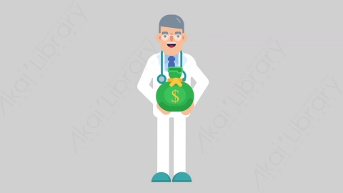 AE模板-DOCTOR 19 Giving医生大夫给予赠送扁平医学医疗科技人物职业角色