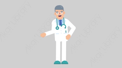 AE模板-DOCTOR 22 Handshake 2医生大夫握手扁平医学医疗科技人物职业角色