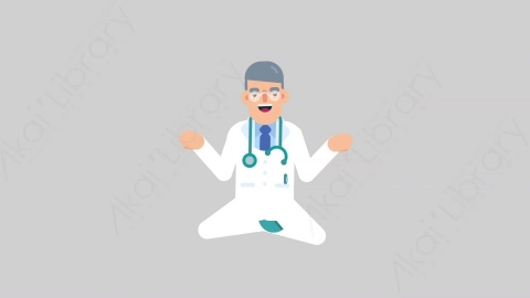 AE模板-DOCTOR 33 Meditation医生大夫冥想沉思扁平医学医疗科技人物职业角色