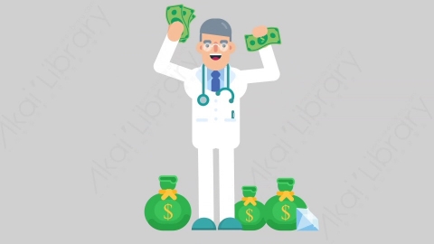 AE模板-DOCTOR 34 Money医生大夫财产财富钱扁平医学医疗科技人物职业角色