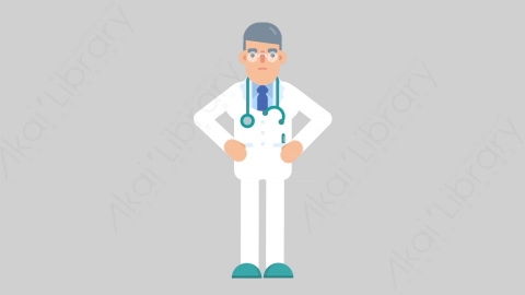 AE模板-DOCTOR 35 No医生大夫否认扁平医学医疗科技人物职业角色