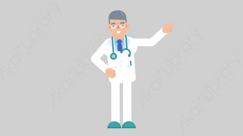AE模板-DOCTOR 38 Pointing医生大夫指向指点扁平医学医疗科技人物职业角色