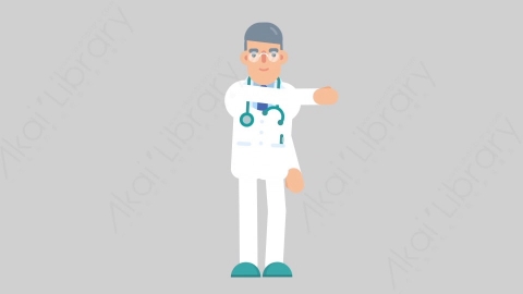 AE模板-DOCTOR 39 Pointing 2医生大夫指向指点扁平医学医疗科技人物职业角色