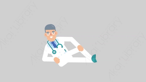 AE模板-DOCTOR 45 Relax医生大夫放松扁平医学医疗科技人物职业角色