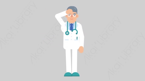 AE模板-DOCTOR 51 Salute医生大夫敬礼致敬扁平医学医疗科技人物职业角色